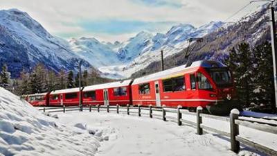 Winterwunderland Schweiz per Bahn: Bernina-Bahn: Die Gegensätzliche (3)