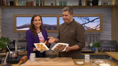 Wir in Bayern: Ganze Sendung: Zweierlei Blätterteiggebäck: Mini-Schweineohren und Sahneröllchen, Freitagsglück, Tip