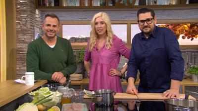 Wir in Bayern: Sendung 16.11.23: Bayernlos, Klatsch und Tratsch mit Kimberly Hagen, Pochierter Zander mit Spitzkohl