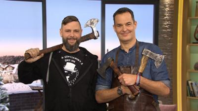 Wir in Bayern: Ganze Sendung: "Meister der Äxte", Blutwurz, Karotten-Nocken mit Orangen-Fenchel-Salat und scharfer