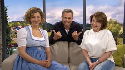 Wir in Bayern: Ganze Sendung: "Rosi" aus "Dahoam is Dahoam", leichte Höhenwanderung, Fischklößchen mit Kartoffelgno