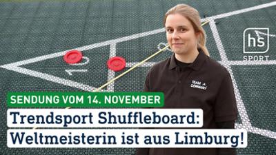 hessenschau Sport: Trendsport Shuffleboard: Weltmeisterin ist aus Limburg! hessenschau Sport vom 14.11.2025