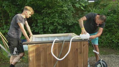 Schrauben, Sägen, Siegen: Schwitzen für die Wasseroase: Camping-Parzelle am See gegen Whirlpool Schrauben, Sägen, Siegen: Schwitzen für die Wasseroase: Camping-Parzelle am See gegen Whirlpool