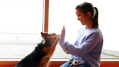 Anna, Nina, Pia und die Haustiere: Schulhund Lunka im Einsatz