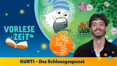 Baumhaus: Jason liest das Kinderbuch: "Kurti das Schlossgespenst"