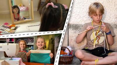 ENE MENE BU: Wir stricken, wir nähen Topflappen und wir malen uns selbst