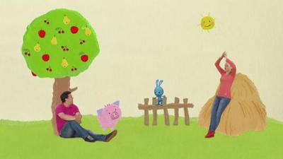 Kikaninchen Schnipselwelt: Kikaninchen, Anni und Christian bauen einen Bauernhof