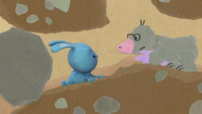 Kikaninchen Schnipselwelt: Ein verstopfter Gang in der Maulwurfshöhle