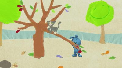 Kikaninchen Schnipselwelt: Kätzchenrettung mit einem gebogenen Ast