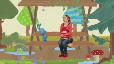 Kikaninchen Schnipselwelt: Kikaninchen und Anni haben eine Wunderminute im Regen