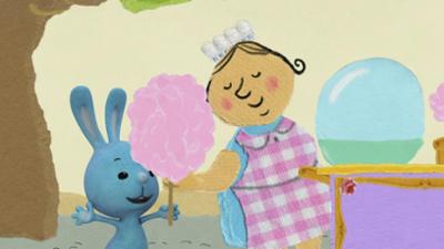 Kikaninchen Schnipselwelt: Kikaninchen isst Zuckerwatte