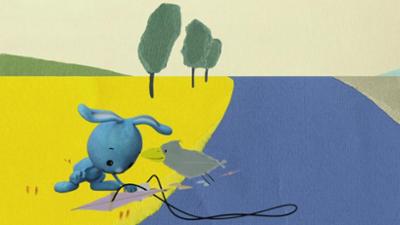 Kikaninchen Schnipselwelt: Ein Vogel befreit Kikaninchens Drachen