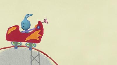 Kikaninchen Schnipselwelt: Kikaninchen fährt auf dem Rummel Achterbahn