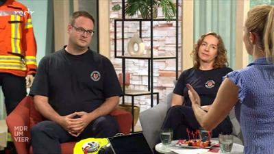 MDR um 4: Gäste zum Kaffee: Sven-Michael Jacobs und Marina Thies, Feuerwehrleute