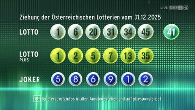 Lotto 6 aus 45: Mittwochziehung