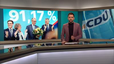 phoenix der tag: 23 Uhr. CDU-Parteitag: Tag 1. Trumps jüngste Zoll-Drohungen.