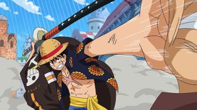 One Piece: Grosses Zusammentreffen! - Ruffy und eine Gruppe brutaler Krieger