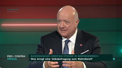 Pro und Contra: Bundeskanzler Stocker im „Pro und Contra Wintergespräch“