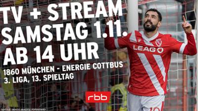 Fußball 3. Liga live: Energie Cottbus gegen 1860 München zum Nachschauen