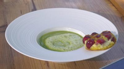 Mit Herz am Herd: Kartoffellauchcremesuppe mit Kirsch Clafoutis