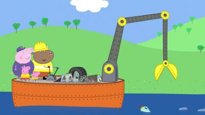 Peppa Pig: Staffel 10, Folge 4: Herr Bulle baggert den Fluss aus