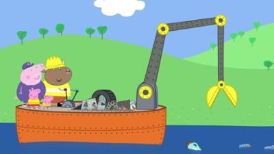Peppa Pig: Staffel 10, Folge 4: Herr Bulle baggert den Fluss aus