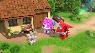 Super Wings: Staffel 4, Folge 1: Kunterbunte Alpakas