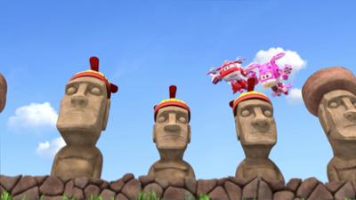 Super Wings: Staffel 4, Folge 14: Die steinernen Statuen