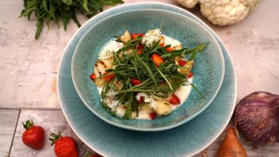 Kaffee oder Tee: Polenta mit geröstetem Blumenkohl