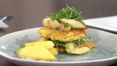 Kaffee oder Tee: Rezepte: Kartoffelpuffer mit Spargel-Kresse-Salat